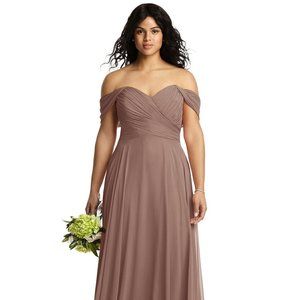 Off-the-Shoulder Draped Chiffon Maxi Dress/Dessy Collection Style 2970  |  Lux C